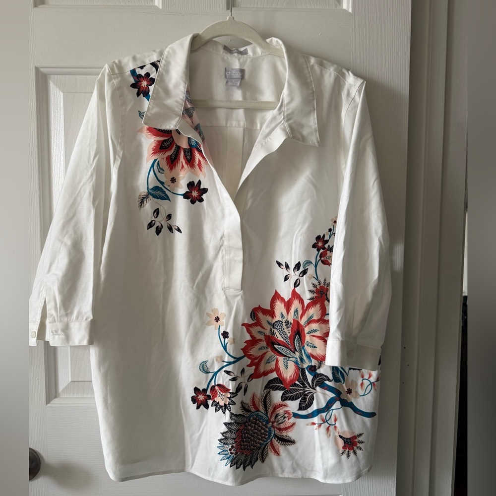 Chico's Cream No-Iron Blouse